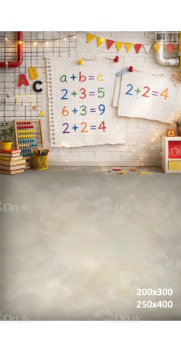 Tło fotograficzne „Kolorowa matematyka szkolna z działaniami i alfabetem” | 4073
